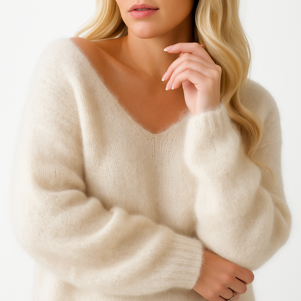 Soft, Fluffy V-Neck Jumper