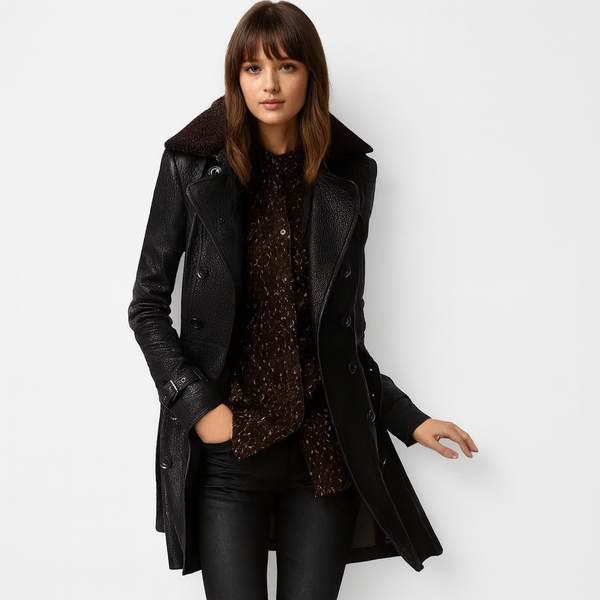 Lena – Classic Leather Coat