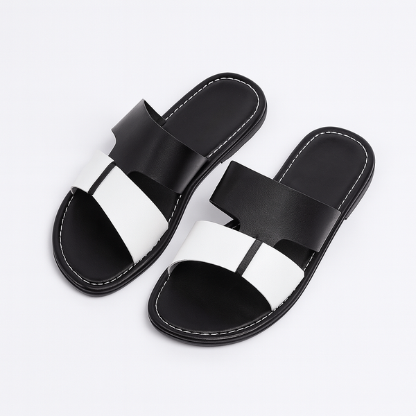 Two-Toned Leather Slippers