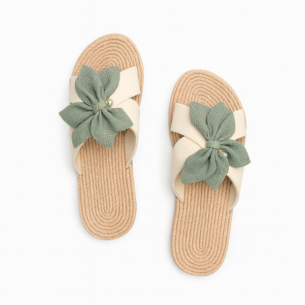 Coral Bow Summer Sandals